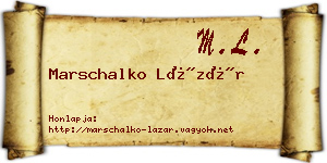 Marschalko Lázár névjegykártya